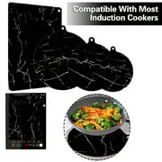 Uehgn Induction Cooktop Mat Kitchen Induction Cooker Cookware Protector Silicone Mat Reusable Heat Insulated Round/Rectangular Pad Kitchen Supplies